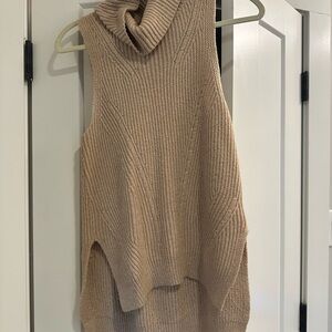 Angel Of The North Tan Sleeveless Sweater